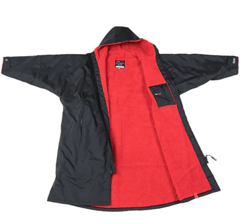 Dryrobe Adult Advance Long Sleeve Change Robe V3 Medium Black/Red